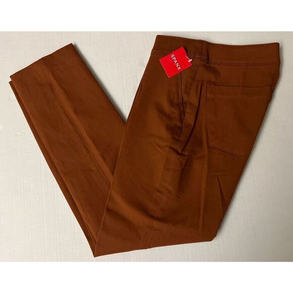 Spanx 20365R Sz Small On the Go Slim Straight Ankle Pant Rust Bronze Glow - Picture 5 of 9